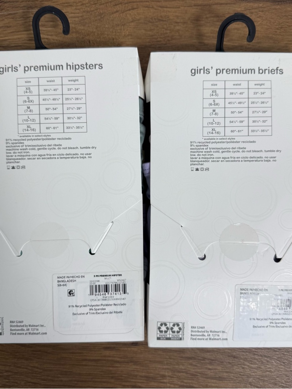 6- 5 Packs Wonder Nation Girls Premium Hipsters & Premium Briefs Size Small 6-6X - Picture 4 of 4
